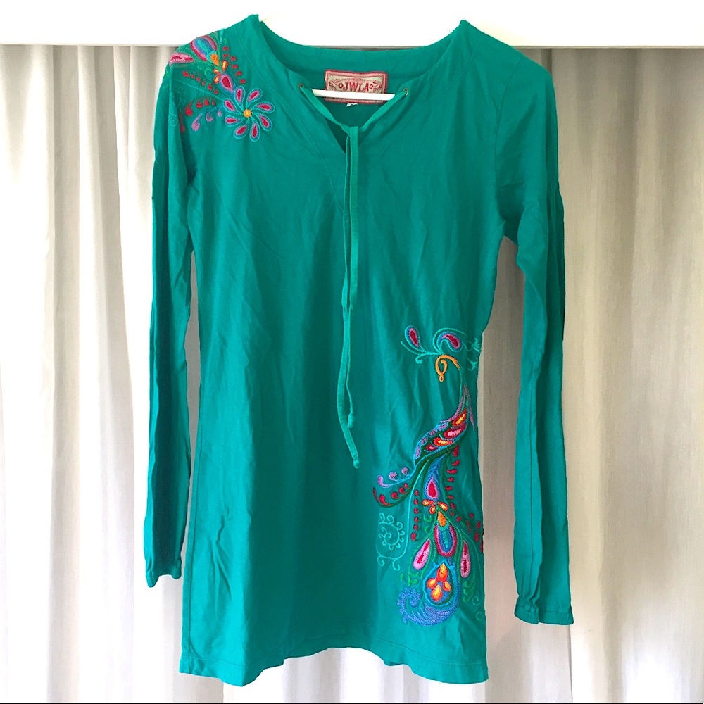 Johnny Was JWLA embroidered tunic shirt S
